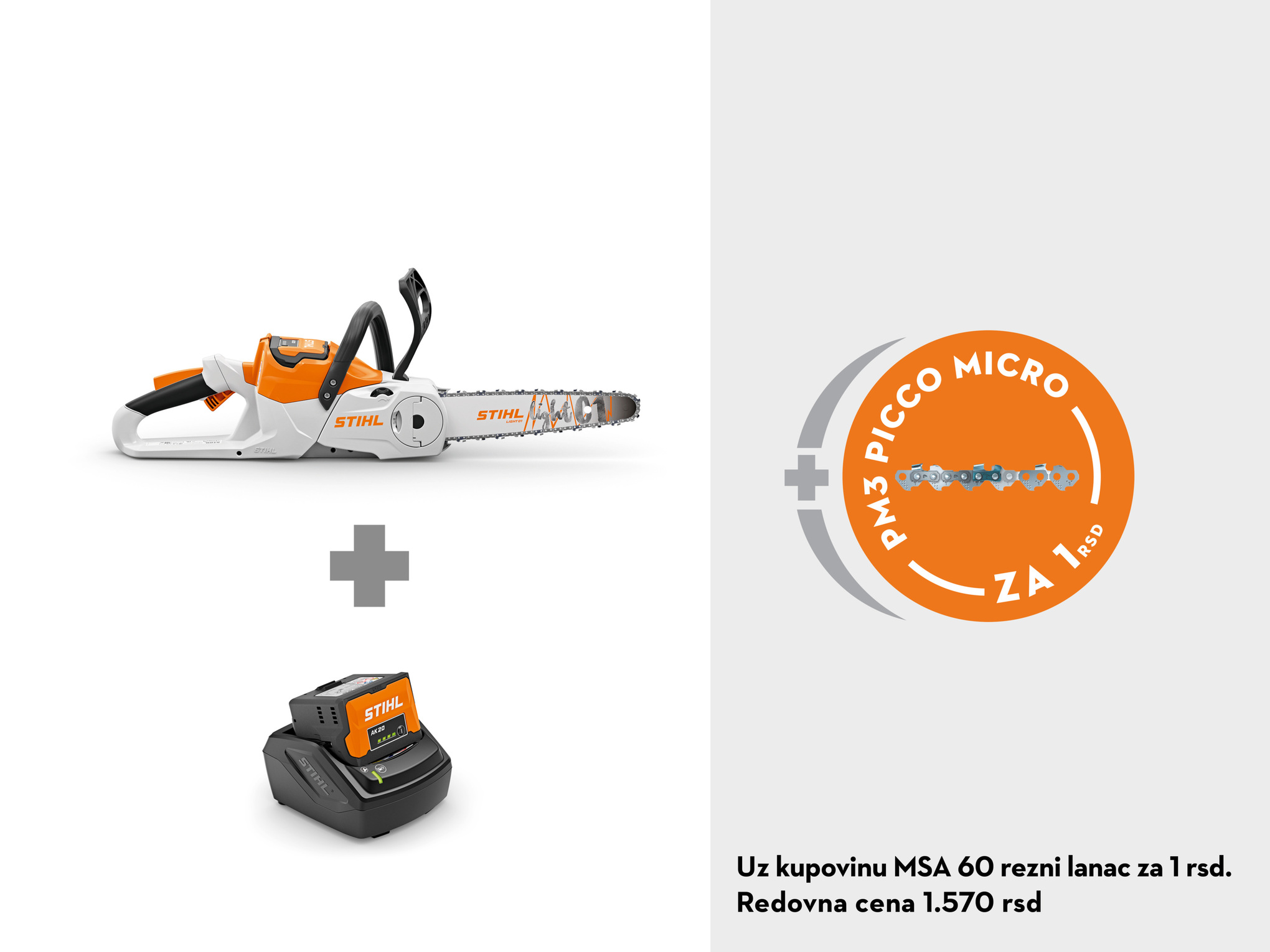 MSA 60 C-B sa baterijom AK 20 i punjačem AL 101